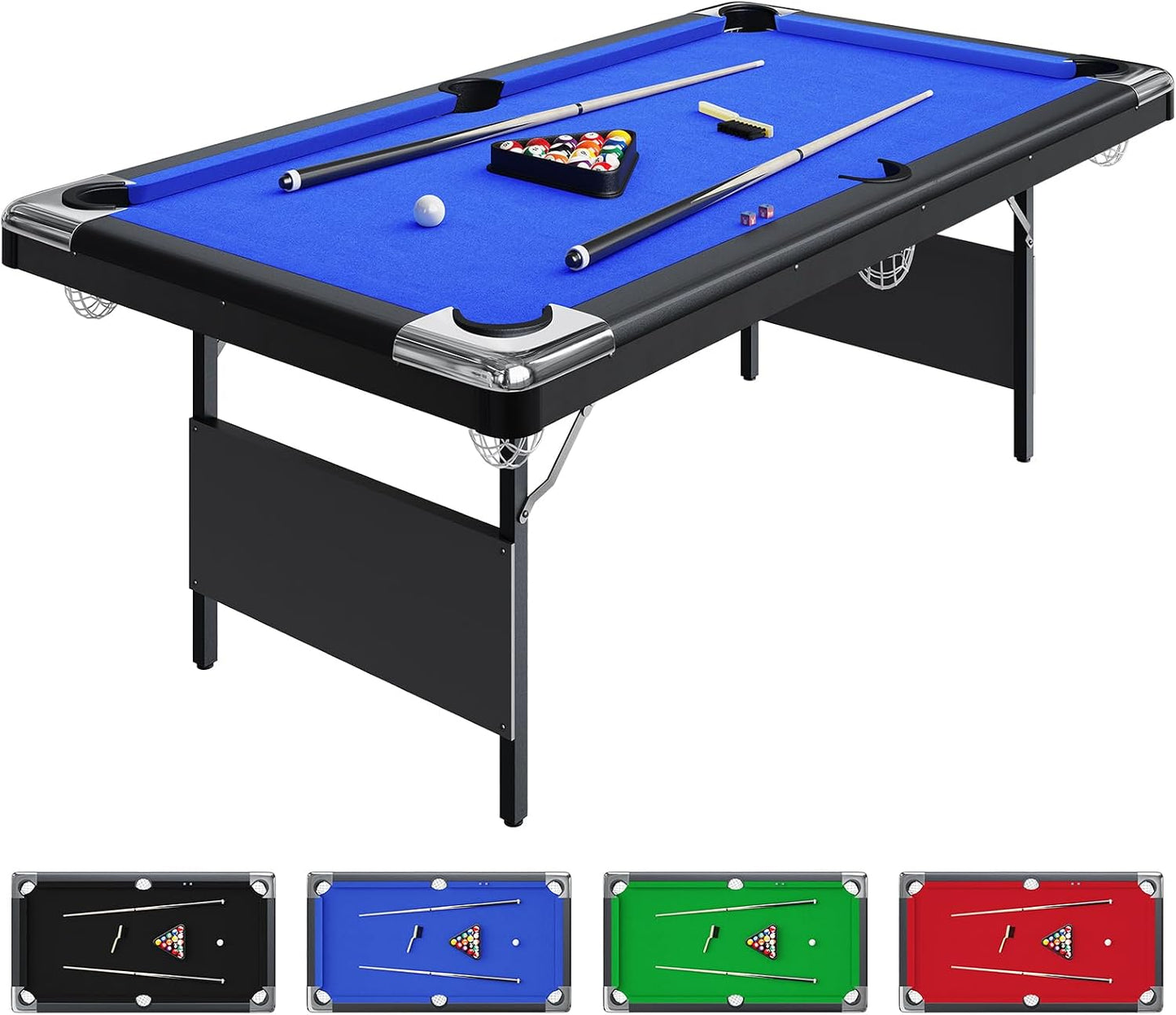 6 or 7 Ft Billiards Table, Portable Billiards Tables, Pool Tables for Full Size, Pool Table Set for Family Game Room, Adult Rrec Room, Basements, Man Cave or Garage — product view 8