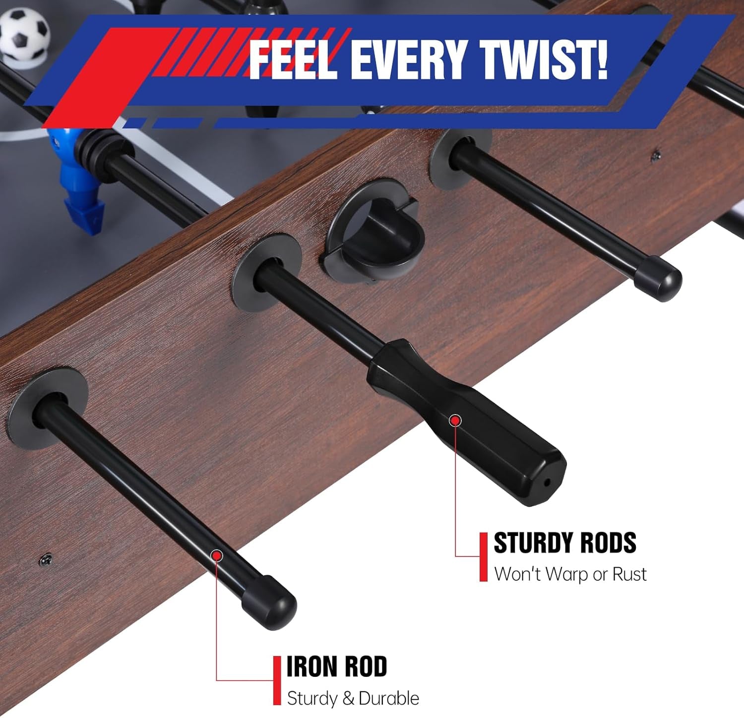 54 Inch Full Size Foosball Table for Home, Soccer Game Table — product view 3