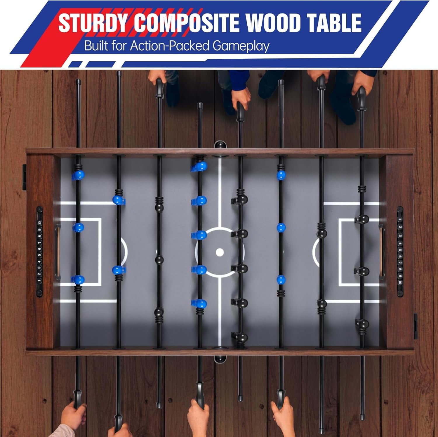 54 Inch Full Size Foosball Table for Home, Soccer Game Table — product view 5