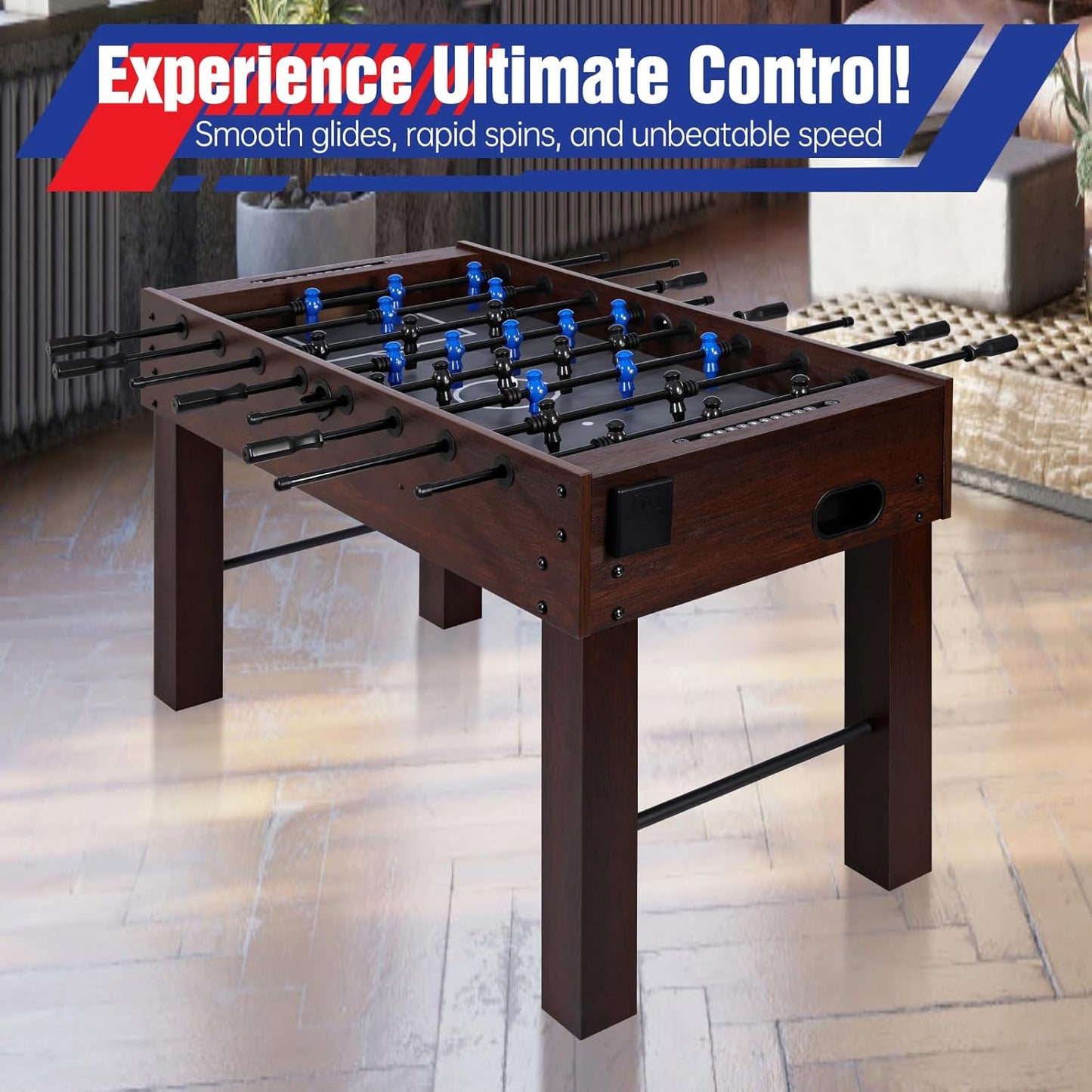 54 Inch Full Size Foosball Table for Home, Soccer Game Table — product view 6
