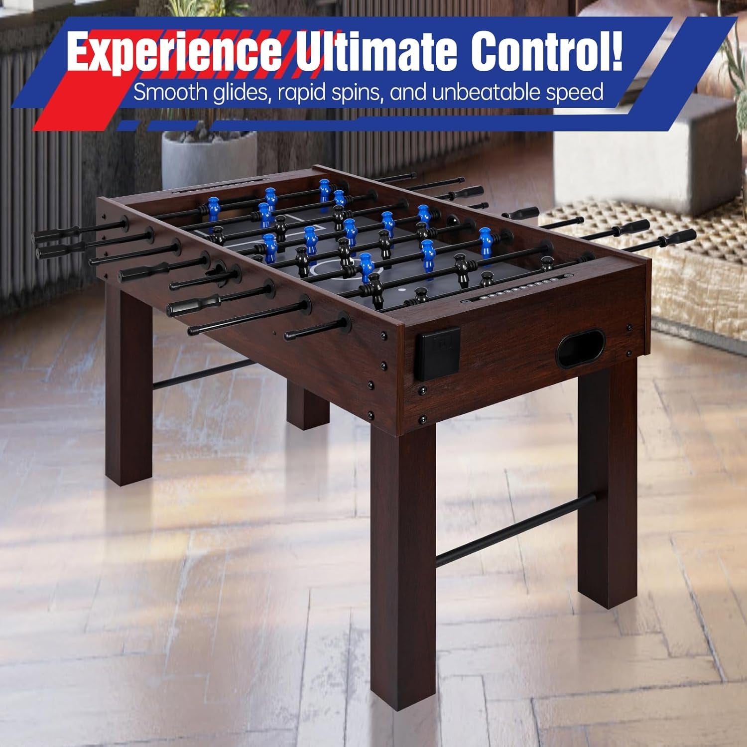 54 Inch Full Size Foosball Table for Home, Soccer Game Table — product view 6