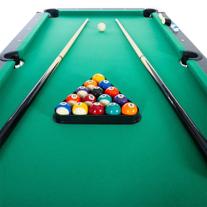65.75 In. Green Portable Pool Table Game Billiard Table - Includes Full Set of Balls 1 Brush 1 Triangle Rack 2 Chalk — product view 5