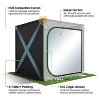 Golf Simulator Enclosure Designed for Home Practice, 8X8 Ft, Tool-Free Setup, HD Impact Screen, Heavy Duty Frame — How It Works