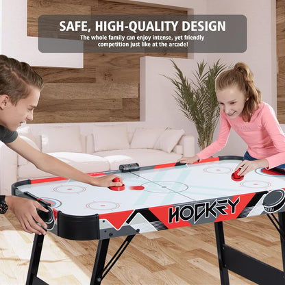 Foldable Air Hockey Table, Folding Indoor Hockey Game Table with Powerful Motor, Accurate Digital LED Scoreboard, Includes 2 Pucks and 2 Pushers, Perfect for Kids and Adults — product view 4