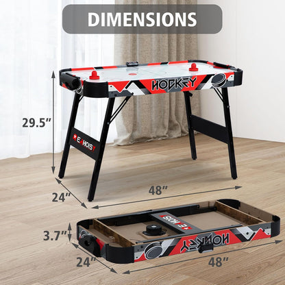 Foldable Air Hockey Table, Folding Indoor Hockey Game Table with Powerful Motor, Accurate Digital LED Scoreboard, Includes 2 Pucks and 2 Pushers, Perfect for Kids and Adults — product view 6