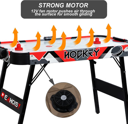 Foldable Air Hockey Table, Folding Indoor Hockey Game Table with Powerful Motor, Accurate Digital LED Scoreboard, Includes 2 Pucks and 2 Pushers, Perfect for Kids and Adults — product view 7