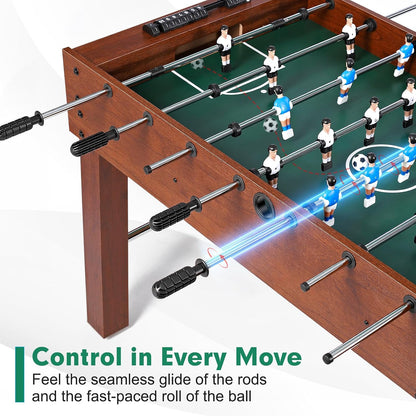Foosball Table, Competition-Sized 48In and 55In Game Table for Home & Game Room – Includes 2 Balls & 2 Cup Holders – Classic Indoor Soccer Game — product view 4