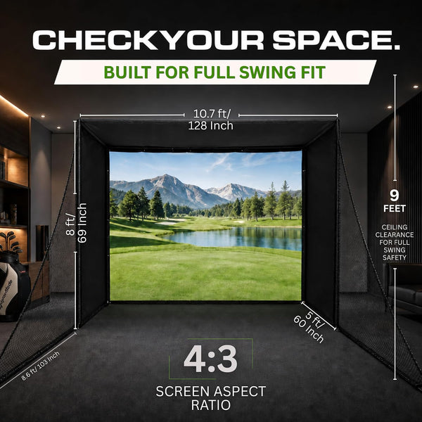 Golf Simulator Enclosure 10.7X8X5Ft & 8.5X8.5X5Ft Golf Simulators for Home