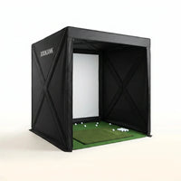 Golf Simulator Enclosure Designed for Home Practice, 8X8 Ft, Tool-Free Setup, HD Impact Screen, Heavy Duty Frame