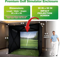 Golf Simulator Enclosure Designed for Home Practice, 8X8 Ft, Tool-Free Setup, HD Impact Screen, Heavy Duty Frame — product view 12