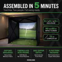 Golf Simulator Enclosure Designed for Home Practice, 8X8 Ft, Tool-Free Setup, HD Impact Screen, Heavy Duty Frame — product view 6
