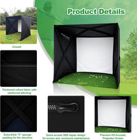 Golf Simulator Enclosure Designed for Home Practice, 8X8 Ft, Tool-Free Setup, HD Impact Screen, Heavy Duty Frame — product view 9