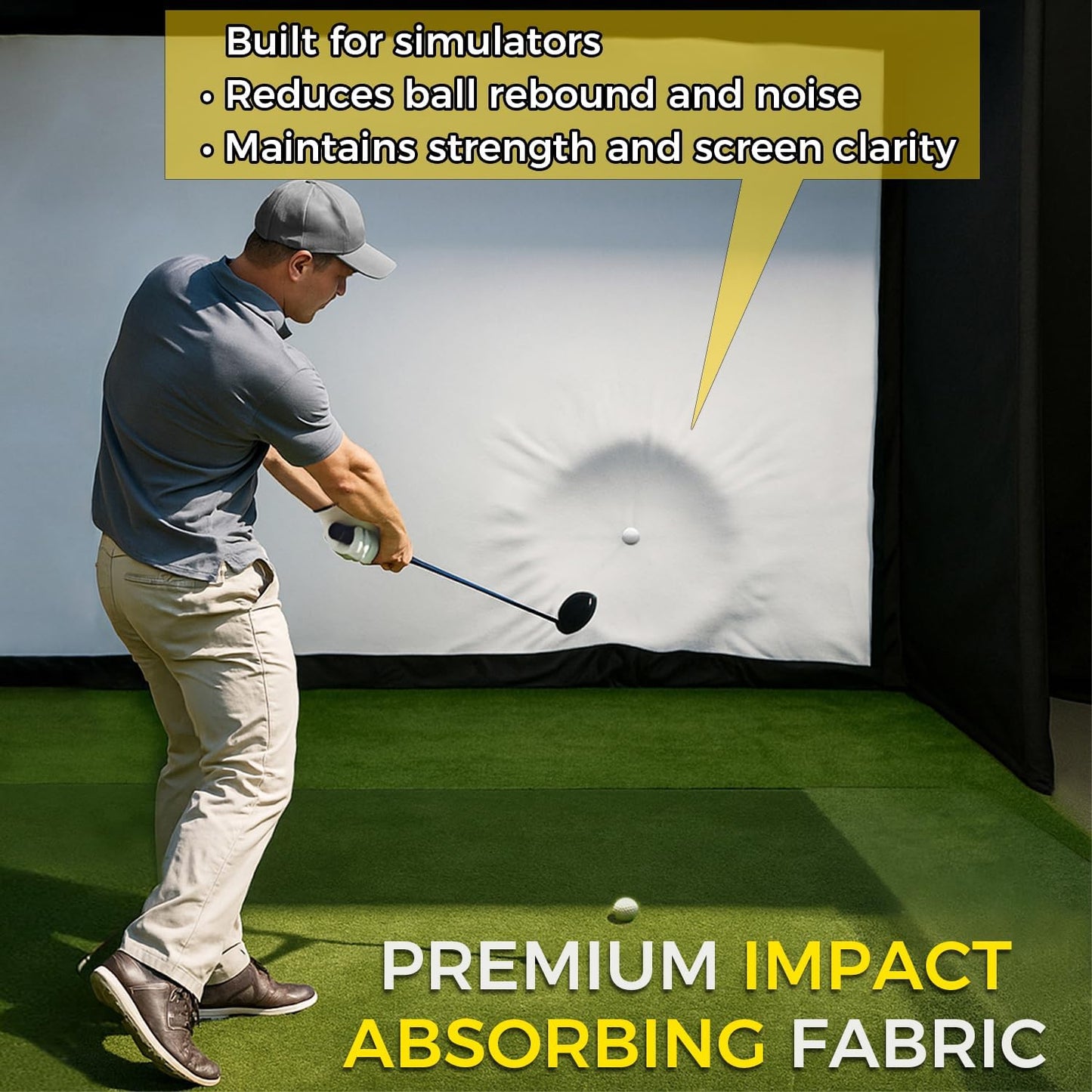 Golf Simulator Enclosure Kit 10 X 8 Ft with 4K-Ready Impact Screen — product view 3