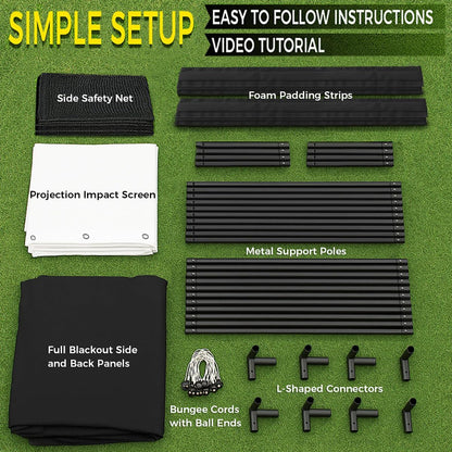 Golf Simulator Enclosure Kit 10 X 8 Ft with 4K-Ready Impact Screen — product view 8